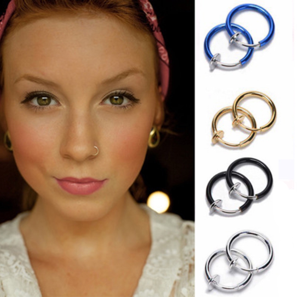 Set 2 khuyên tai/mũi/môi/cơ thể kiểu giả kẹp độc đáo