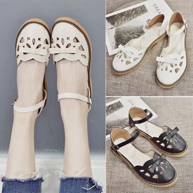 Giầy dọ tiểu thư nơ nhí gót 2cm hàng ỏder sẵn 38