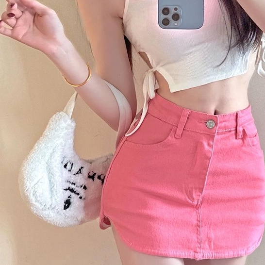 Set trang phục MURIOKI áo kiểu hai dây crop top và chân váy lưng cao ôm dáng quyến rũ cho nữ (có bán lẻ)