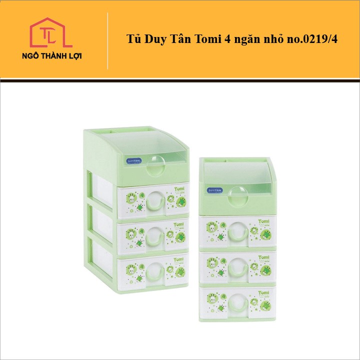 Tủ nhựa mini Duy Tân Tomi nhỏ 15.5 x 19 x25 cm 4 ngăn (4 tầng 219/4) / 15.5 x 19 x32cm  5 ngăn (5 tầng 219/5)