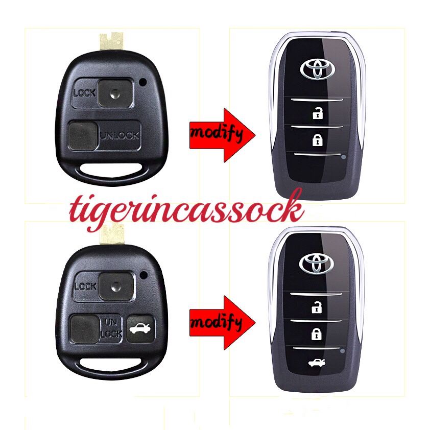 Vỏ Bảo Vệ Chìa Khóa 2/3 Nút Bấm Cho Xe Hơi toyota Land Cruiser Yaris Rav4 Vỏ Chìa Khóa Thẳng 2/3 B