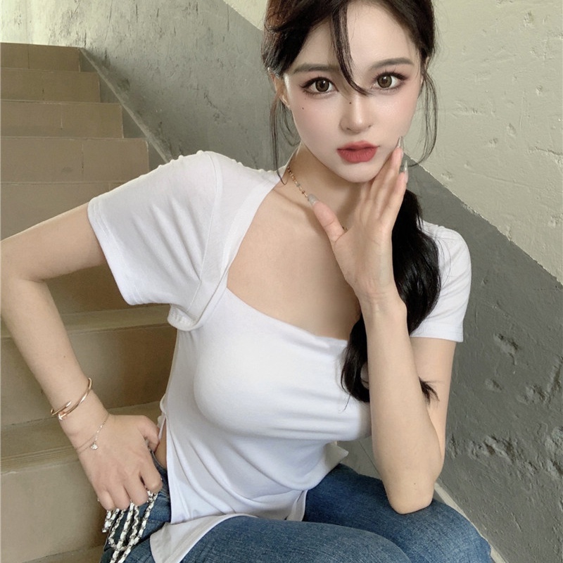 Áo thun tay ngắn màu sắc trẻ trung thời trang cho nữ