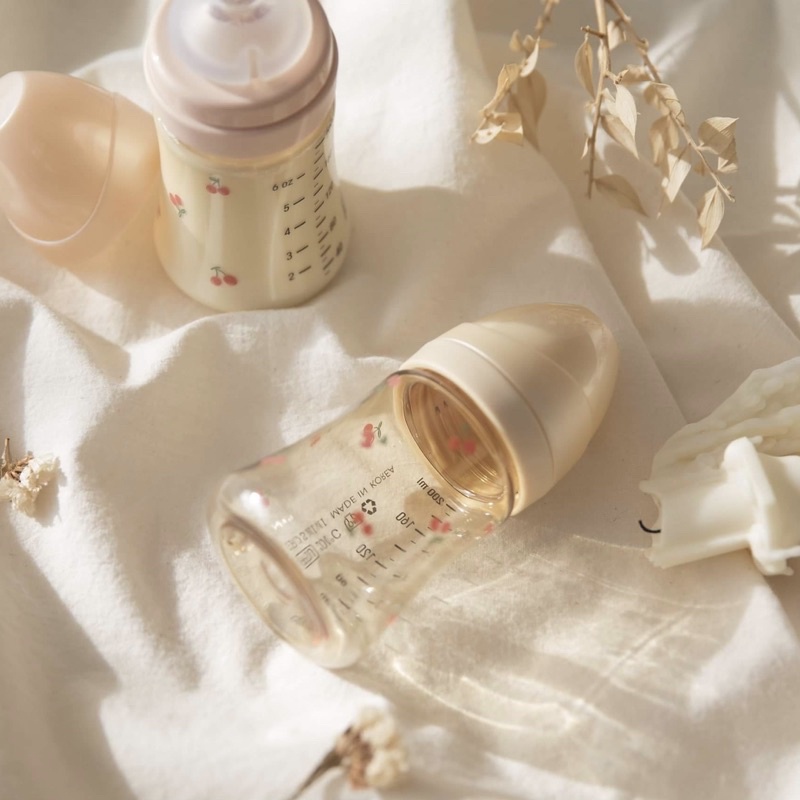 Bình sữa Grosmimi PPSU Cherrish 200ml - Hàng chính hãng