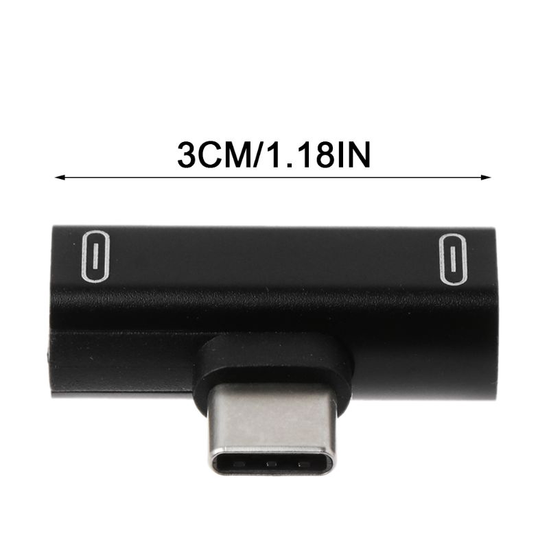 ❀CRE Dual Type C USB-C Earphone Headphone Audio Charging Charger Adapter Splitter Convertor