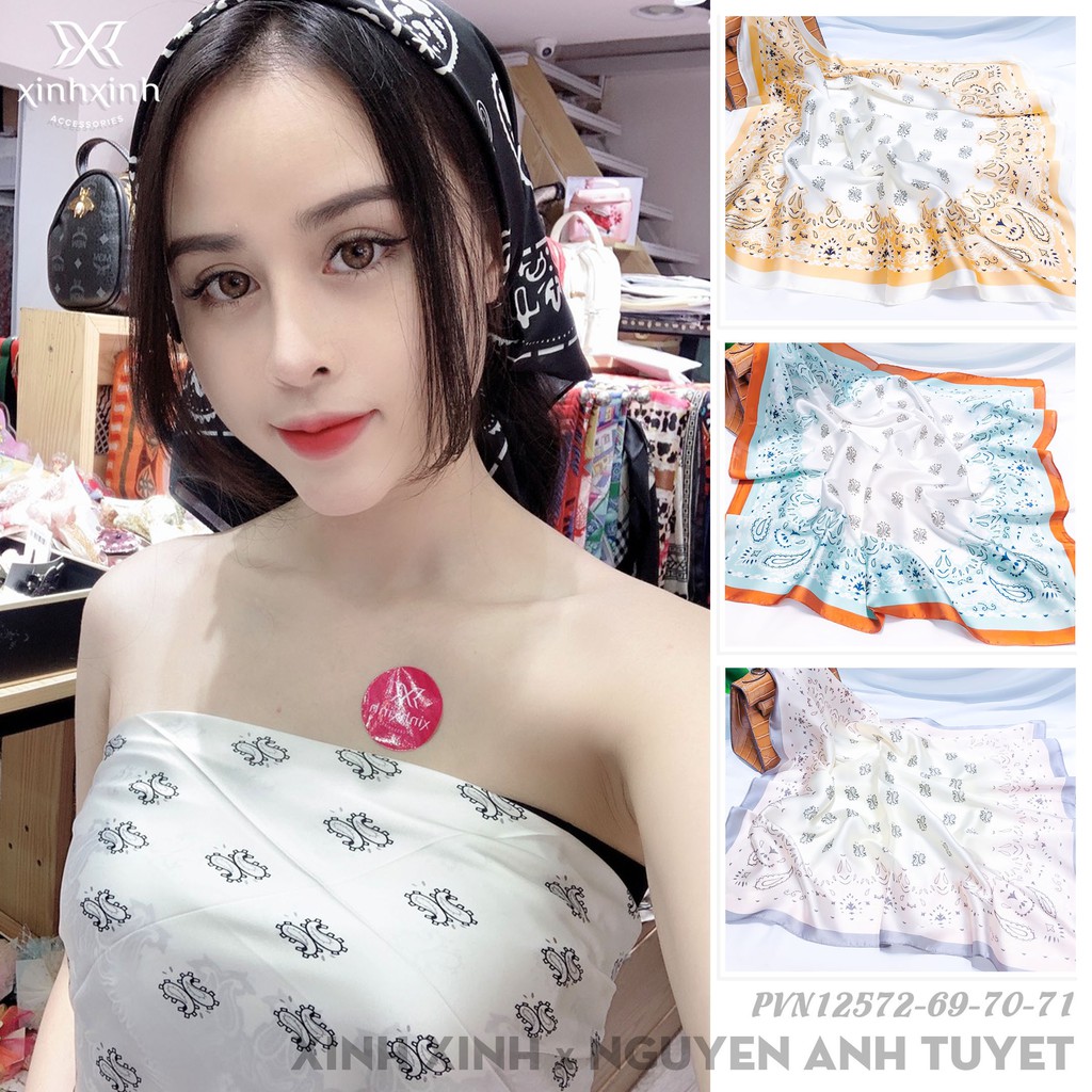 Khăn Lụa Vuông Pandana Cao Cấp 70x70 Kiểu Dáng Trẻ Trung Năng Động