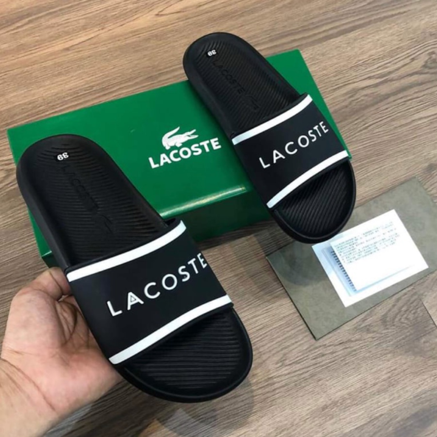 Dép Lacoste, dép nam quai ngang full box cao su non nhập khẩu 2022