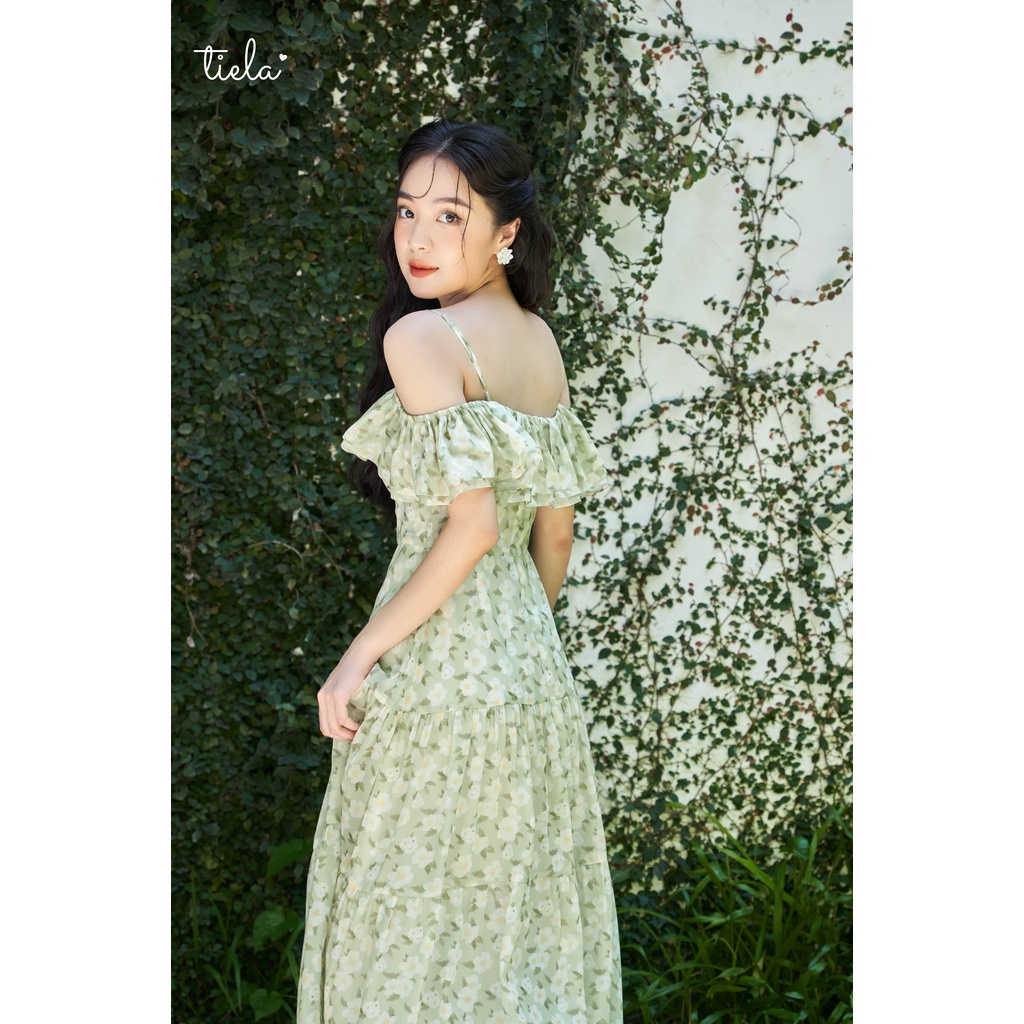 TIELA Đầm váy hoa trễ vai bèo nhún -P osay Dress
