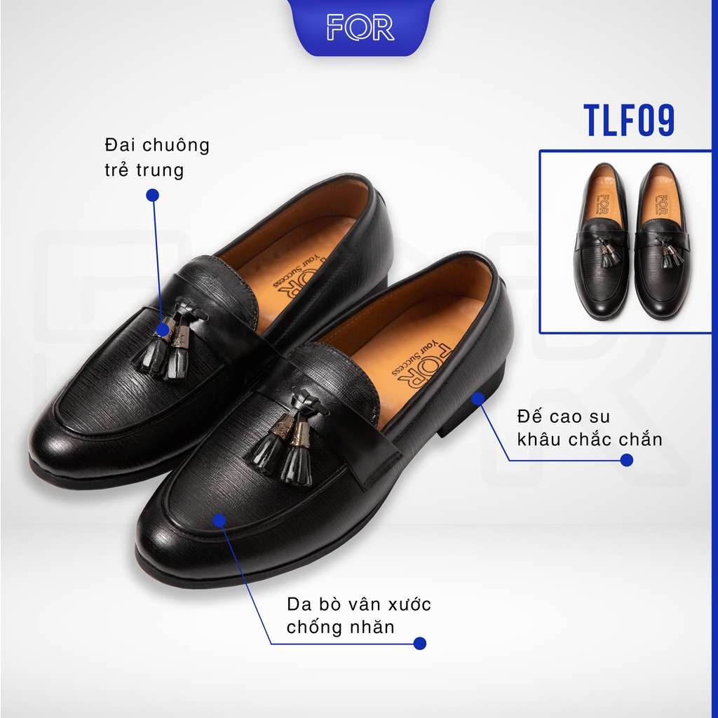 Giày nam thời trang FOR da bò thật vân xước độc đáo TLF09