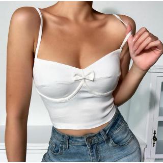 D❃♪Dây đeo vai có thể điều chỉnh nơ gợi cảm dành cho nữ Áo trắng