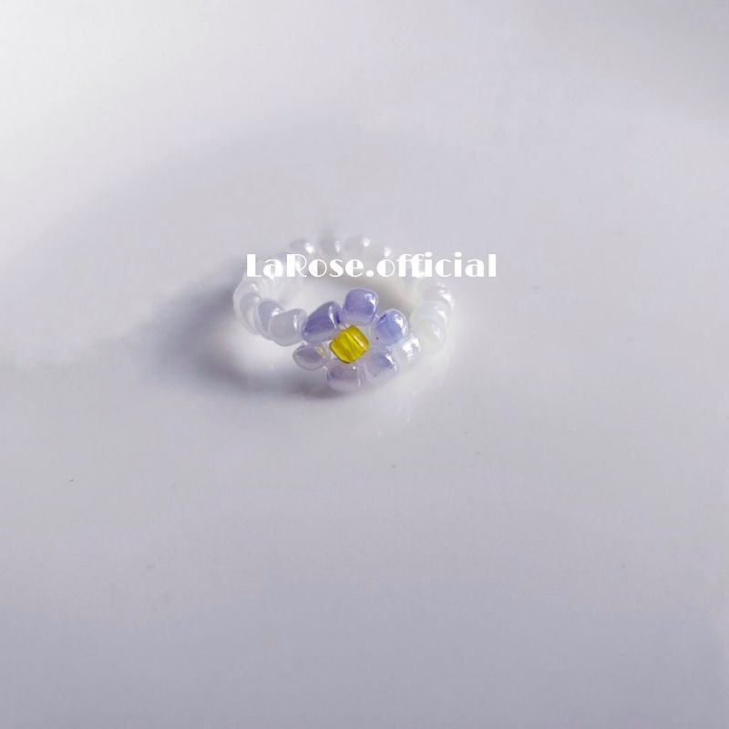 Nhẫn hoa oải hương hạt cườm