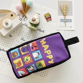 Bóp Viết Vải / Túi đựng đồ mỹ phẩm Canvas Happy