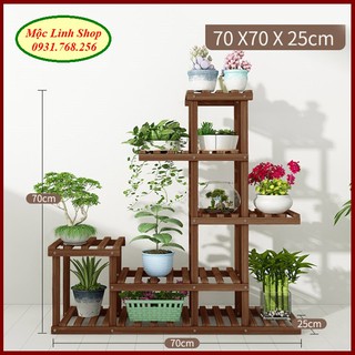Kệ để cây cảnh bằng gỗ tre, kệ trang trí chịu bền
