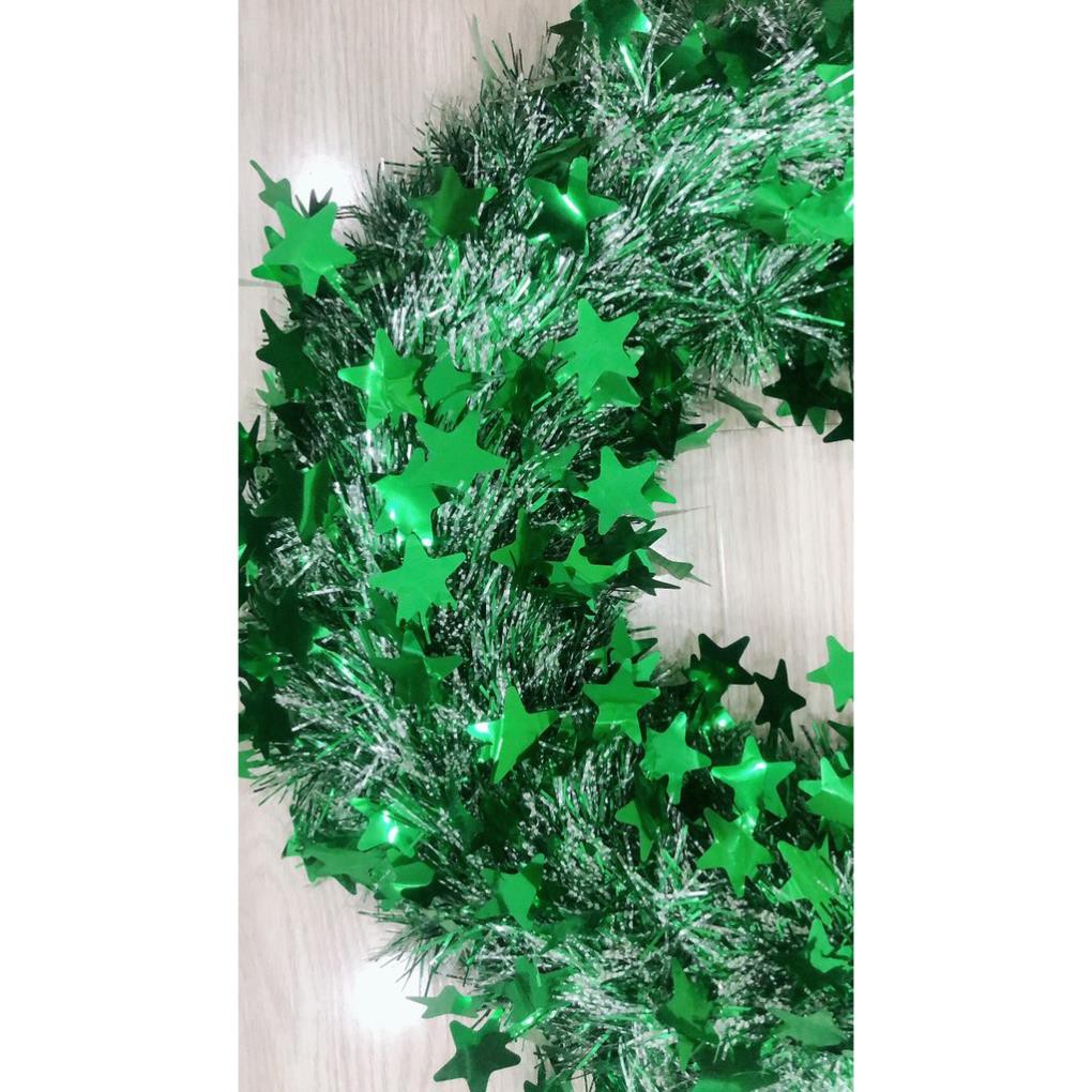 Vòng Nguyệt Quế Kim Tuyến Xanh - Vòng trang trí Noel