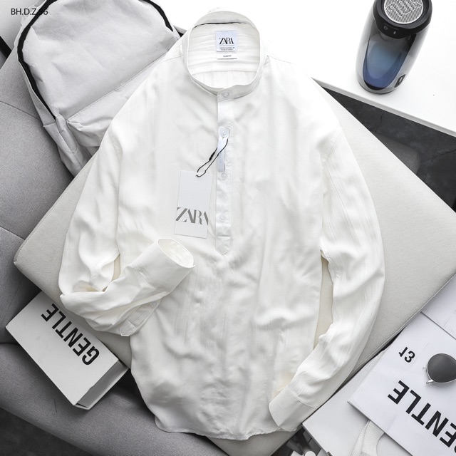 Áo somi đũi dài tay ZR cổ henley | BigBuy360 - bigbuy360.vn