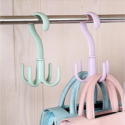 Móc Nhựa 4 Chấu Xoay 360 Độ Treo Đồ, Giày Dép, Quần Áo, Túi Xách Tiện Lợi Bằng Nhựa