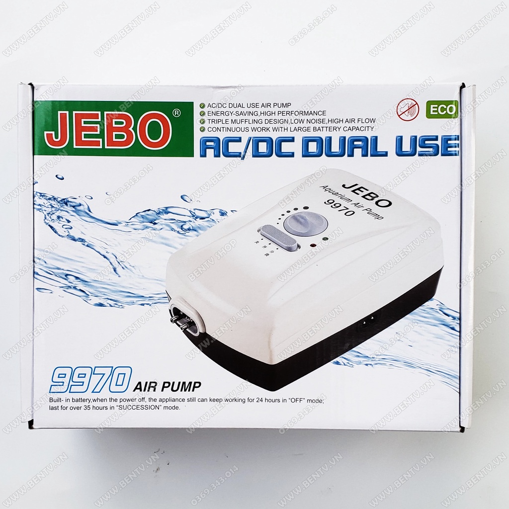 Máy sủi Tích Điện JEBO 9970 - Sủi Oxy Mini AC/DC