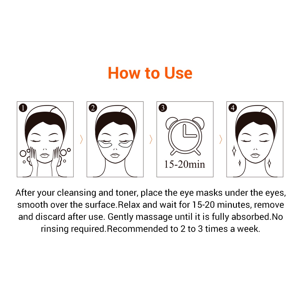 [Hàng mới về] 1 PCS đôi mặt nạ mắt Breylee có vitamin C làm giảm quầng thâm mắt và dưỡng ẩm cho da