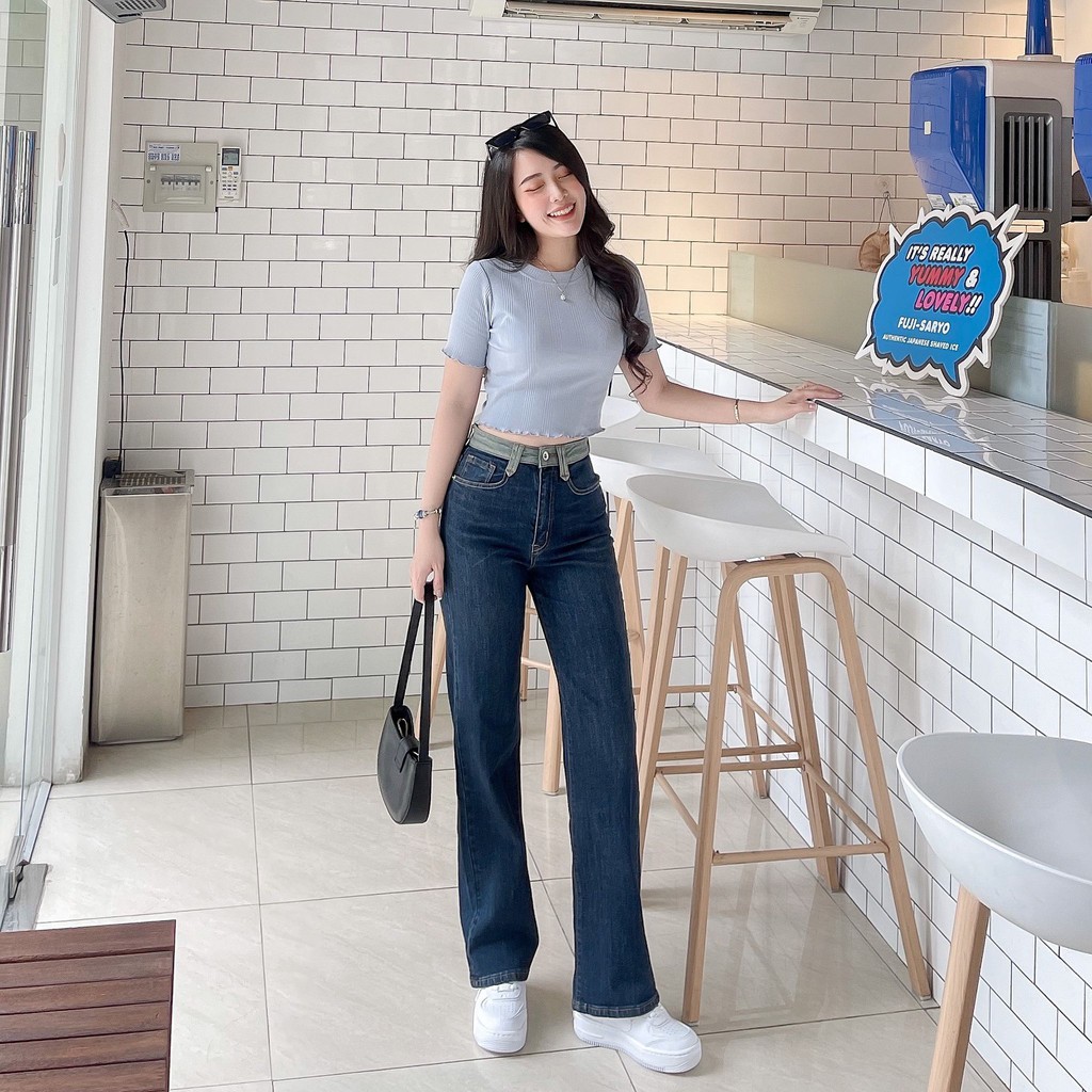 QUẦN JEANS ỐNG SUÔNG BASIC ZAREEN JEA119 XANH ĐẬM | BigBuy360 - bigbuy360.vn