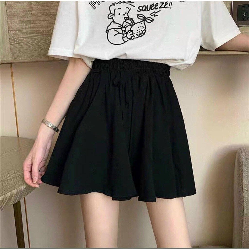 Quần giả váy xòe xếp ly, chân váy thun xòe