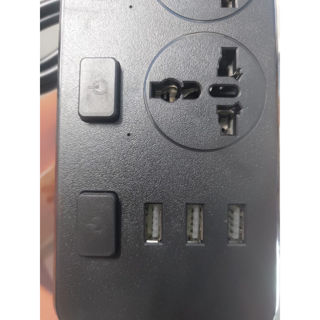 Ổ cắm điện 3 chui - 3 chấu -  cổng USB - Chuẩn Châu ÂU, chống nhiệt