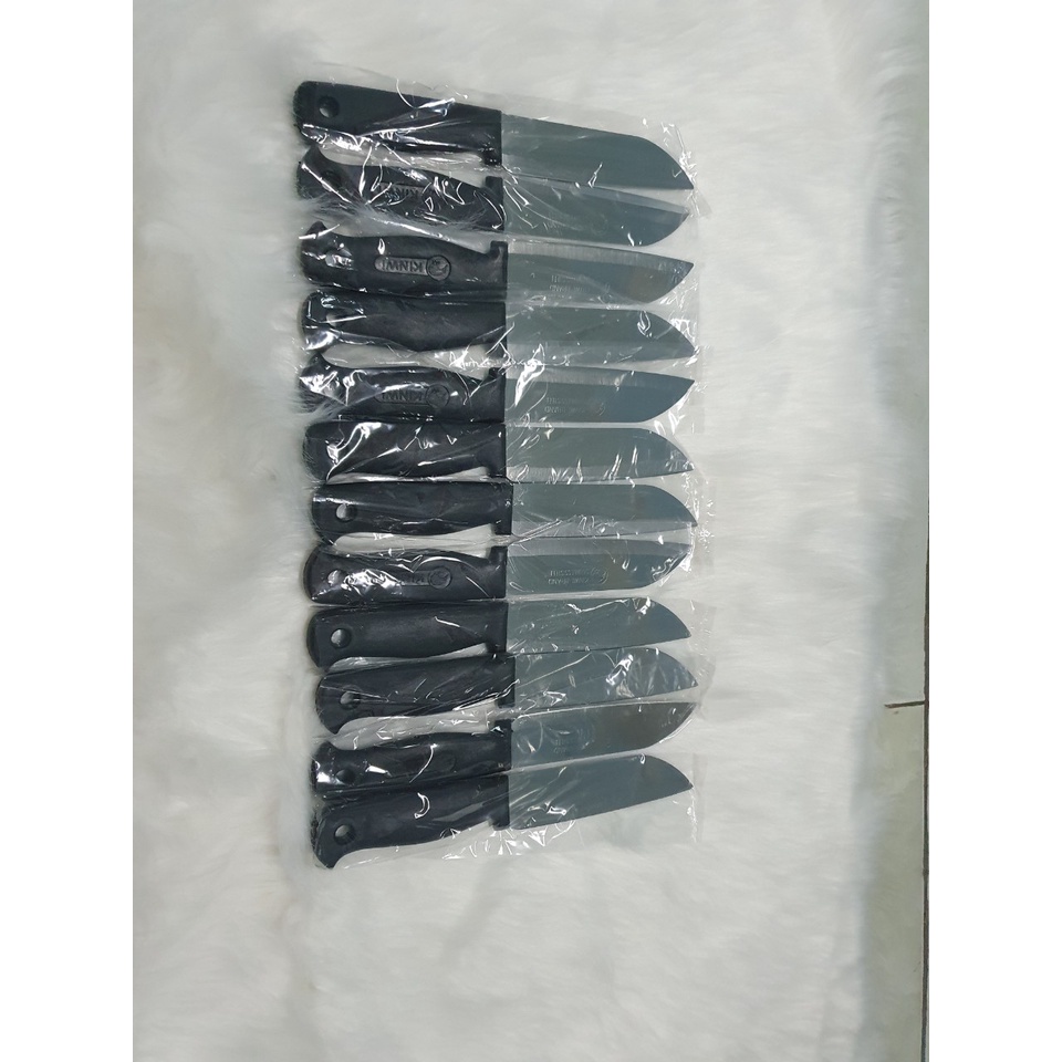 Dao Kiwi Stainless Steel Kitchen Knife Cán Nhựa Đen Dài 22cm - No.475