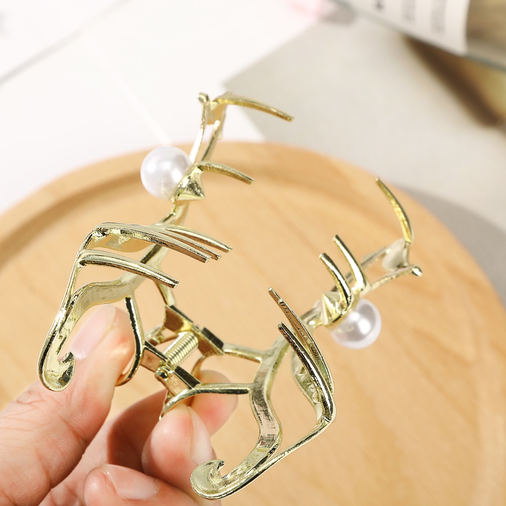 Haimeikang Kẹp tóc hình con cáo màu vàng/ bạc thời trang cho nữ