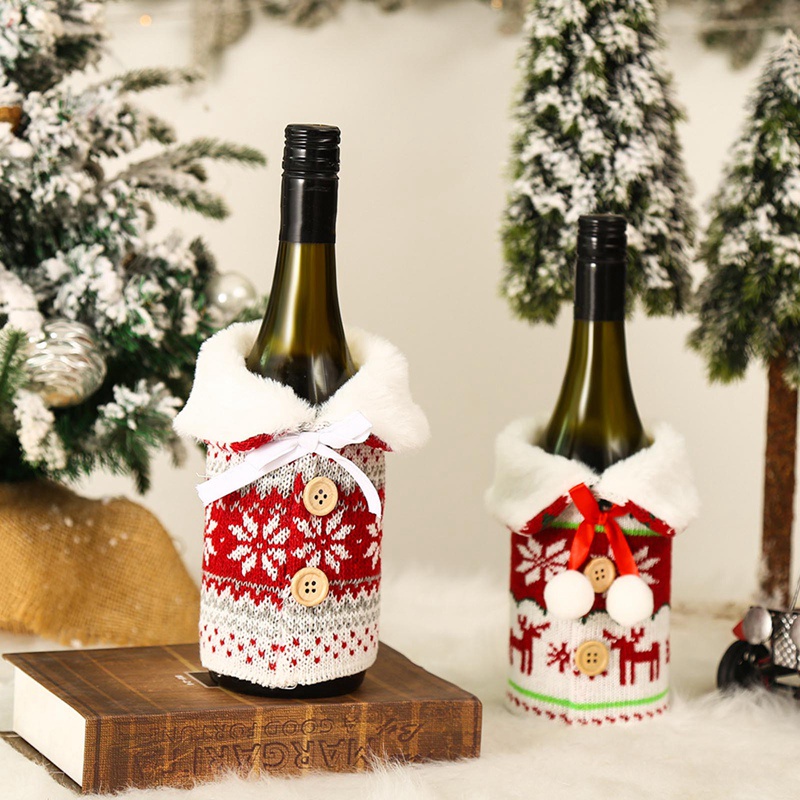 Tmdbyx Vỏ Bọc Chai Rượu Hoạ Tiết Giáng Sinh Dễ Thương