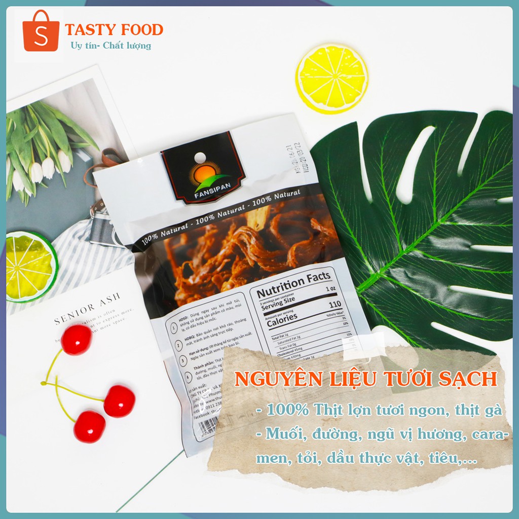 KHÔ HEO CHÁY TỎI Fanxipan thượng hạng loại 50g, gói heo khô cháy tỏi thơm ngon đậm vị, khô heo loại 1 đảm bả | BigBuy360 - bigbuy360.vn