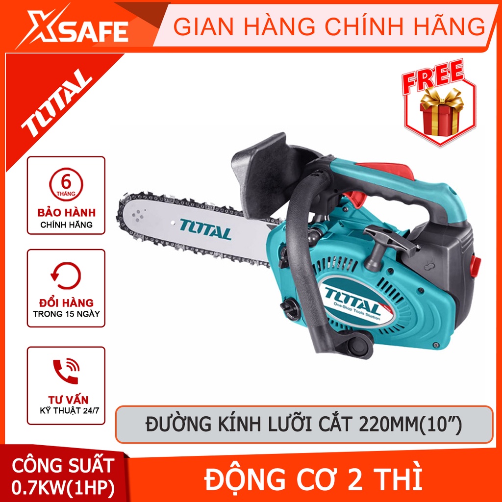 Máy cưa xích dùng xăng Total TG5261011 dung tích 25,4 cc, công suất 0,7KW/1.0HP [CHÍNH HÃNG][XSAFE]