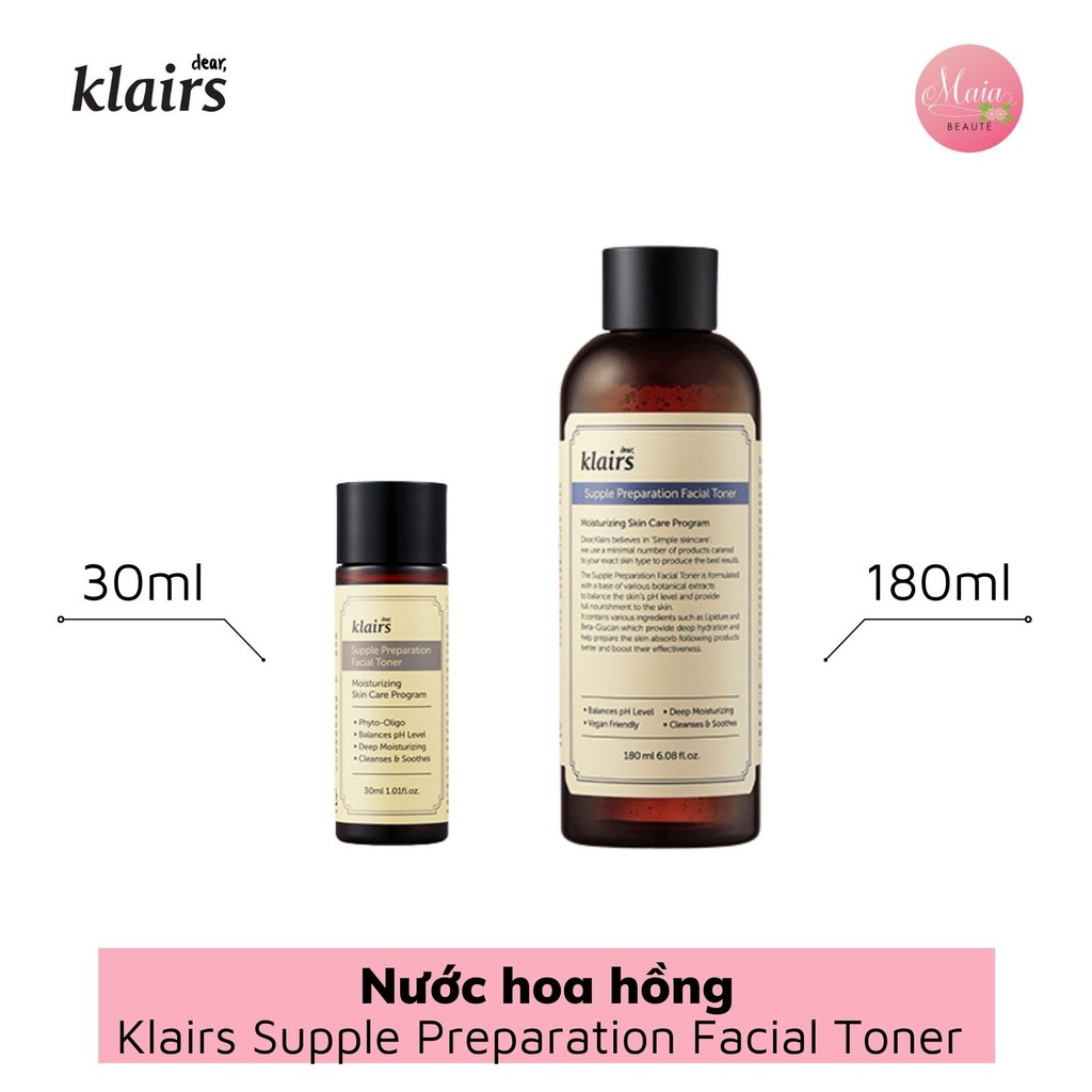 [CHÍNH HÃNG] Nước hoa hồng Dưỡng Ẩm Klairs Supple Preparation Facial Toner