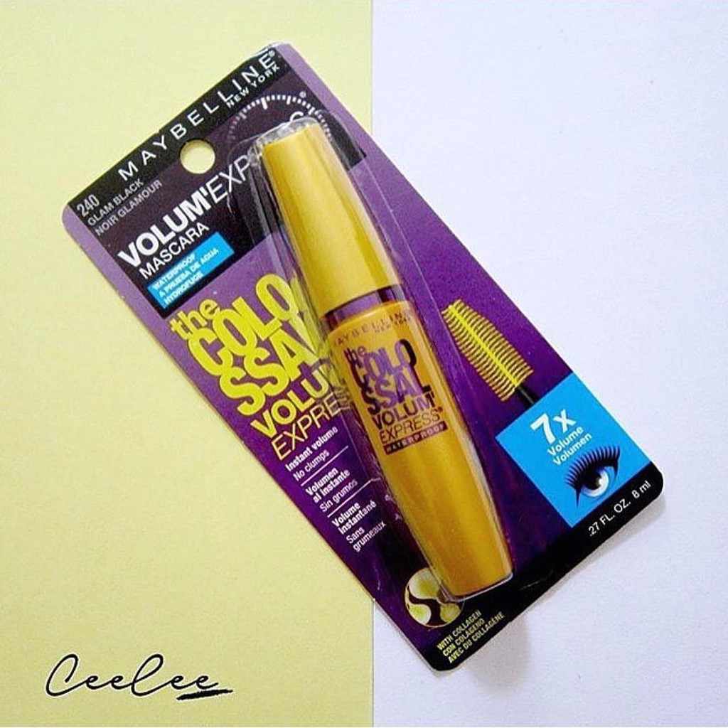 Mascara Maybeline vàng 7X -  mi dài, cong và ấn tượng,không bị vón cục  ( Auth )