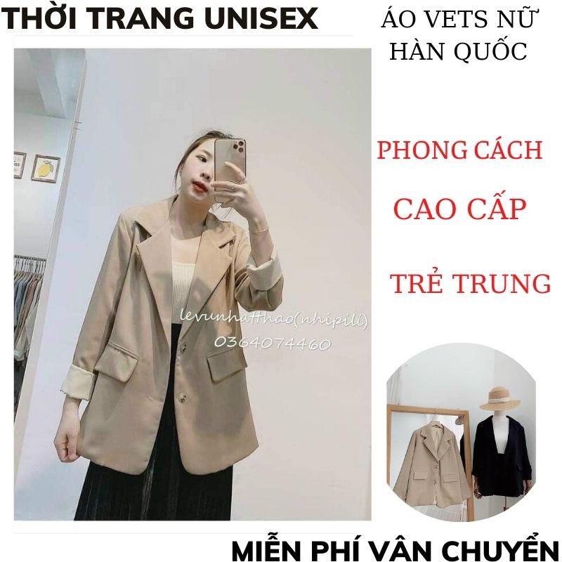 Áo khoác blazer dáng rộng màu trơn mẫu 2021 phong cách Hàn Quốc thời trang cho nữ ,áo vets blazer nữ 2lop XƯỞNG MAY TC2