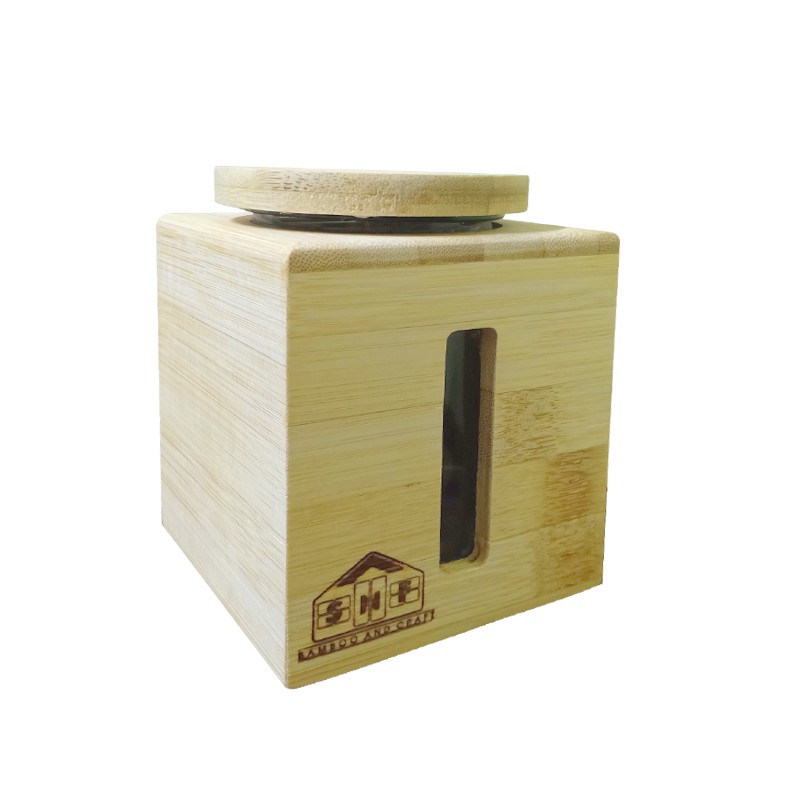 Hũ Đựng Gia Vị Thủy Tinh 500ml Bọc Gỗ Tre Chống Rơi Vỡ An Toàn Khi Sử Dụng - SNF Bamboo and Craft