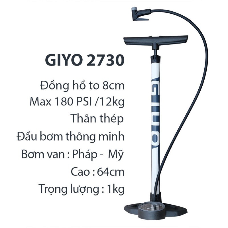 Bơm xe đạp GIYO GF-2730 max. 180psi