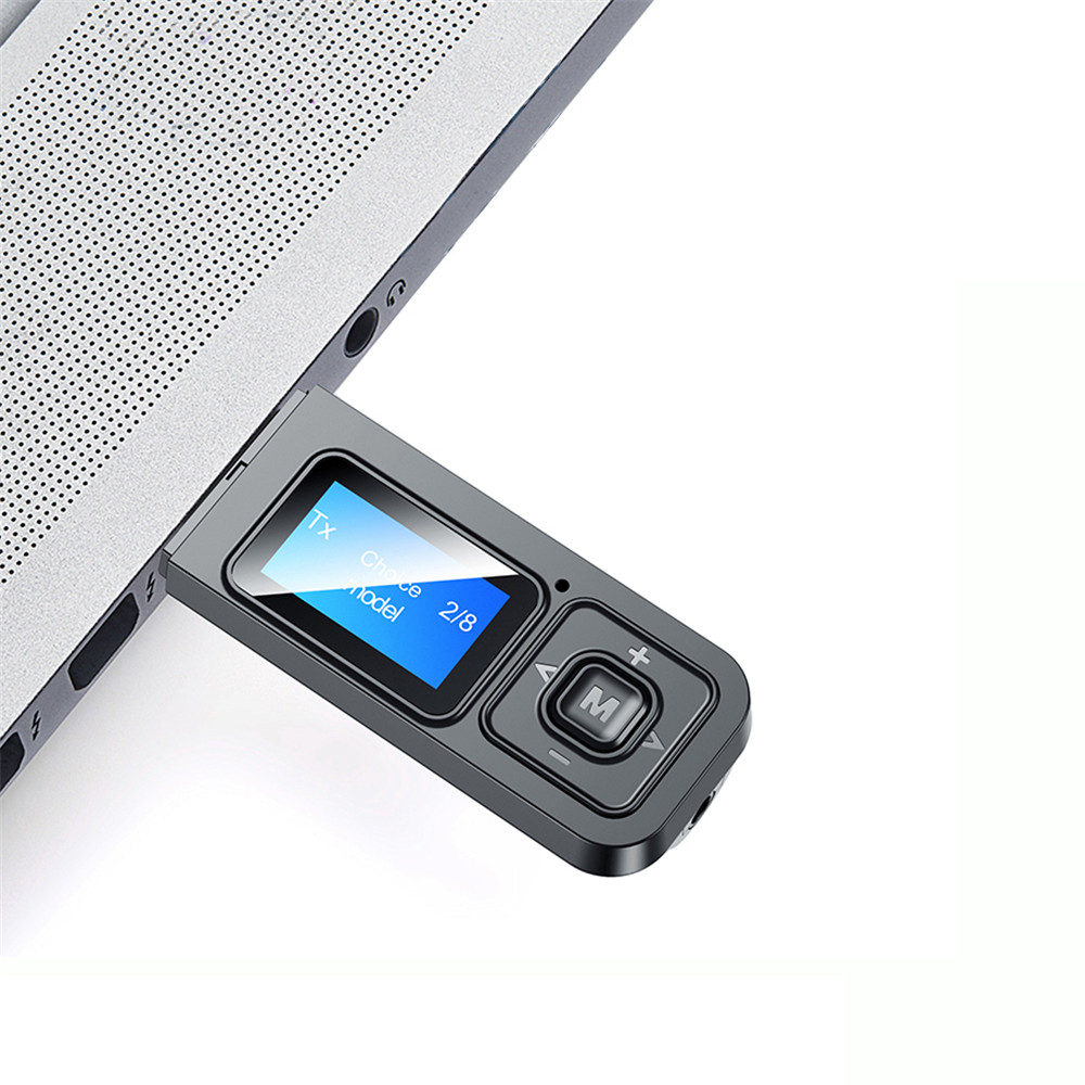 Usb Bluetooth 5.0 Không Dây 2 Trong 1 Với Màn Hình Lcd