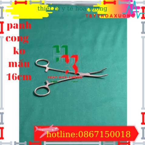 Panh Y Tế, Panh Gắp Phẫu Thuật, Pen Kẹp Y Tế, Panh Cong Không Mấu 16cm - Hàng Pakistan