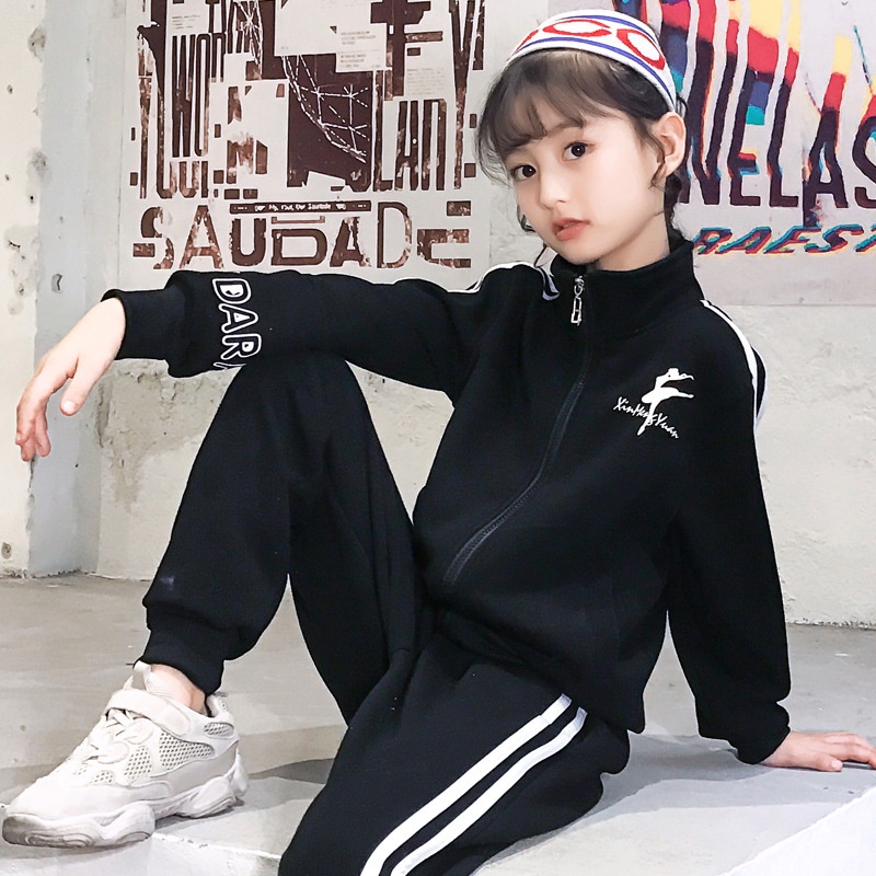 Bộ đồ thể thao IQ ANGEL phong cách xinh xắn cho bé gái tùy chọn màu sắc