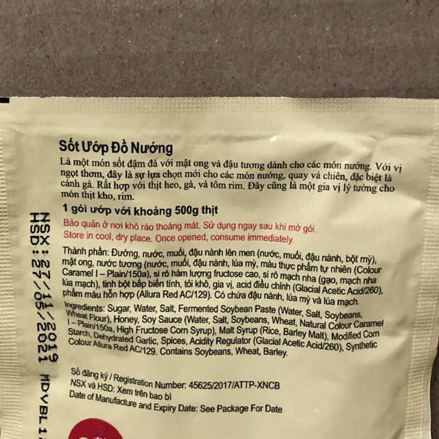 Túi Sốt Ướp Đồ Nướng Lee Kum Kee 45g