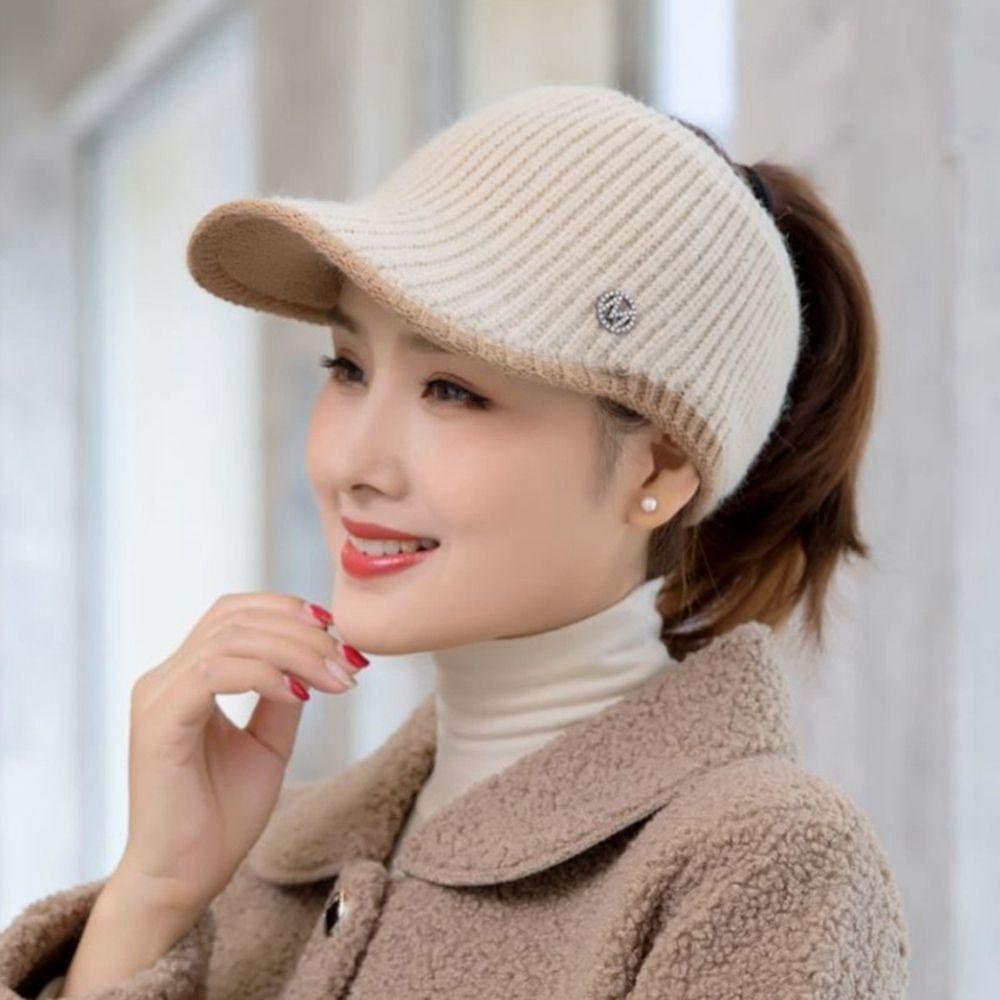 Mũ Lưỡi Trai Len Dệt Kim Hở Chóp In Chữ M Thời Trang Thu Đông Cho Nam Và Nữ