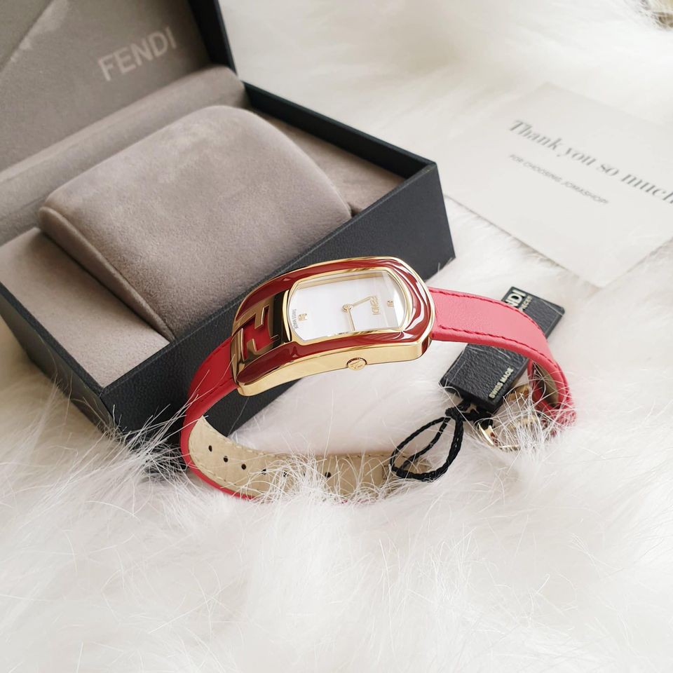( Sẵn 2 màu ) Đồng Hồ Fendi Nữ Large Chameleon Red F317434073D1 &amp; Blue F313434031D1 . Case 49.0 x 29.0 mm . 3ATM