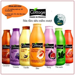 Sữa Tắm Cottage / 𝘍𝘳𝘦𝘦𝘴𝘩𝘪𝘱 / Sữa Tắm Dưỡng Thể Trắng Da Cottage 750ML Chuẩn Pháp