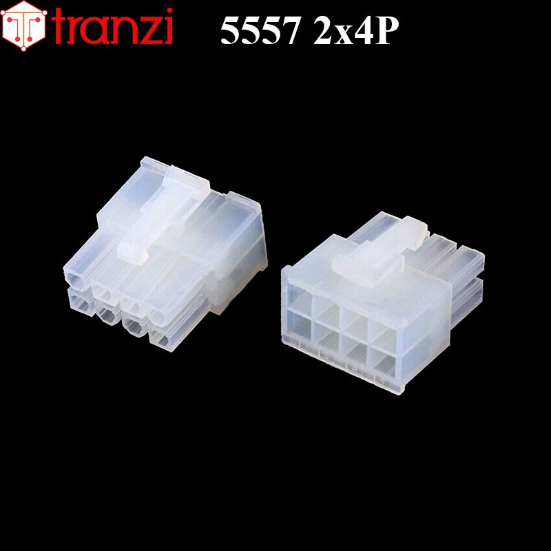Vỏ header 4.2mm 5557 2x4P 19,8mm trắng - túi 10 cái