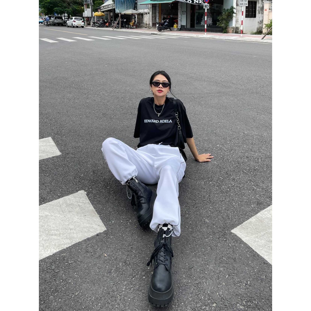 Áo thun tay lỡ Edward Adela form Unisex. Áo phông tay lỡ chất liệu 100% cotton local brand. | BigBuy360 - bigbuy360.vn