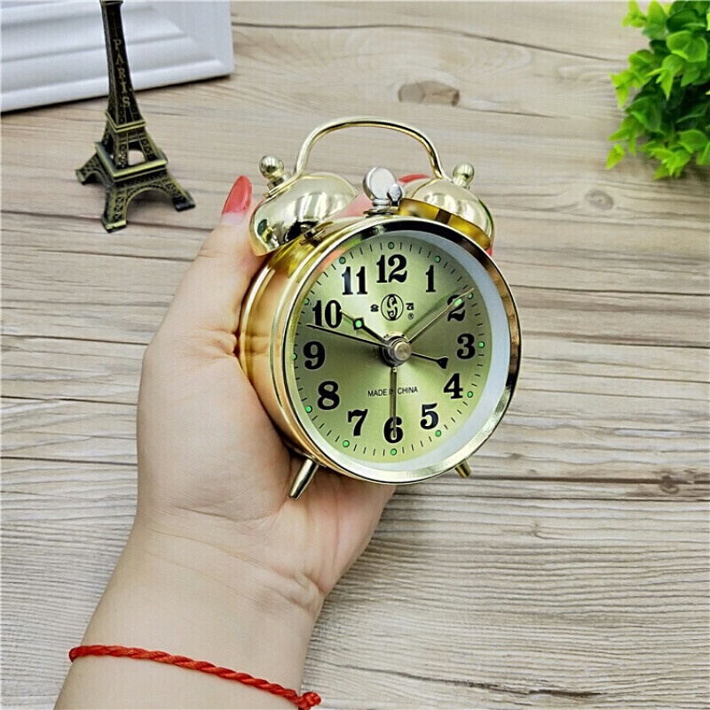 Yixinrong Đồng Hồ Báo Thức Cơ Khí Bằng Đồng Kim Loại Quấn Dây Cót Thủ Công Thời Trang Cổ Điển Mo