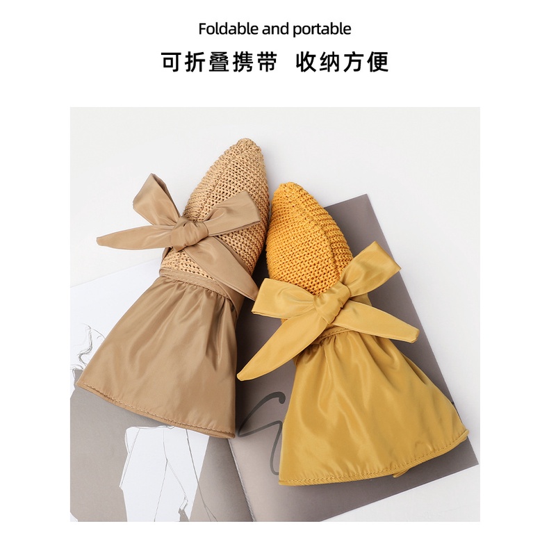Nón Mũ Vành 2 Lớp Chống UV Đan Lưới Kiểu Dáng Cói Xinh
