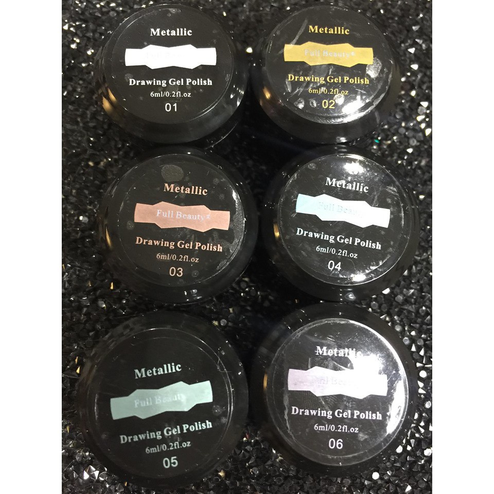 XẢ Gel metal trang trí móng tay