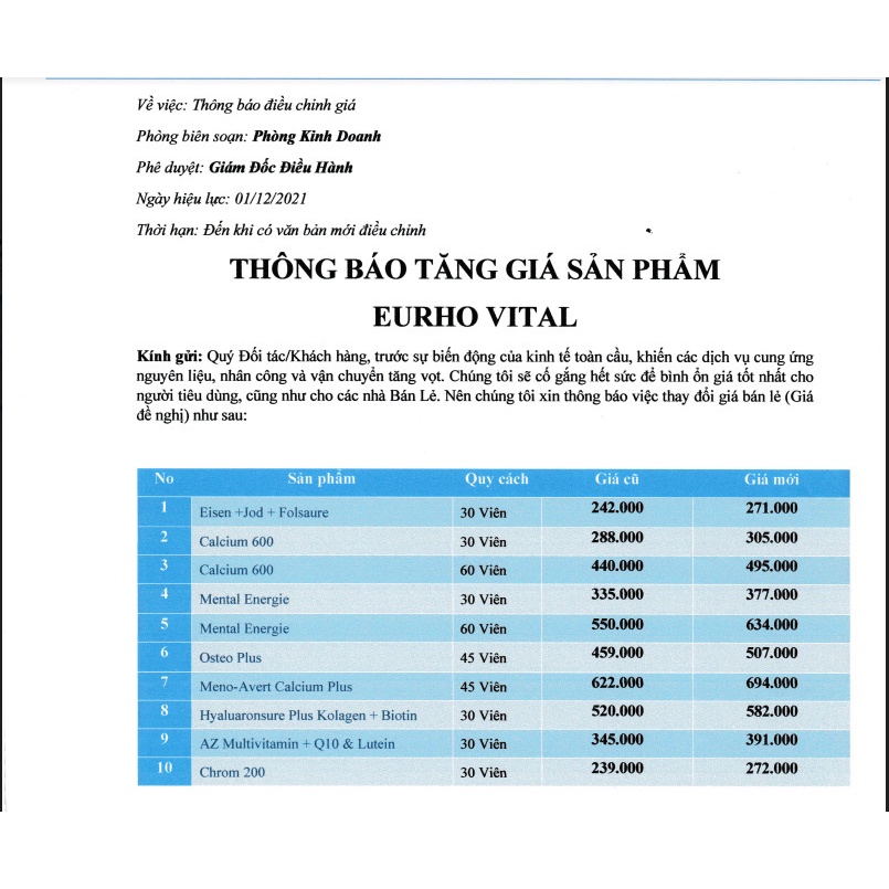 Viên uống bổ não EuRho Vital Mental Energie