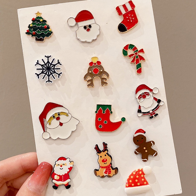 Trâm cài áo kim loại hình giáng sinh dễ thương