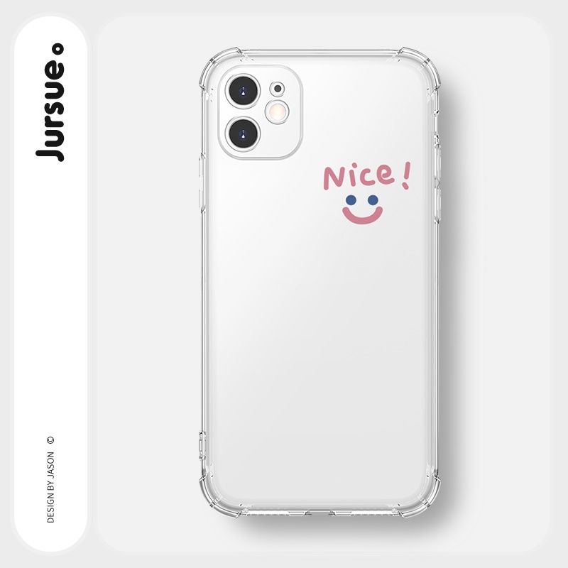Ốp lưng JURSUE mềm hình cặp đôi dễ thương đẹp cho iPhone 13 12 11 Pro Max SE 2020 X XR XS ip 8 7 6 6S Plus kute Y76