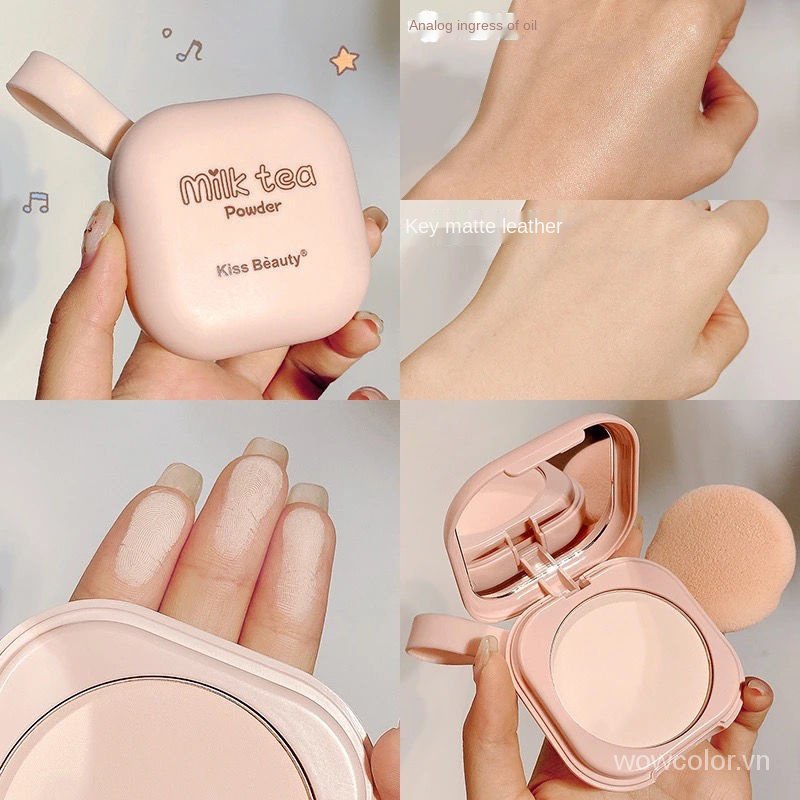 [Hàng mới về] Phấn che khuyết điểm dạng nén KissBeauty chiết xuất từ trà sữa / mật ong kiềm dầu kháng nước tốt